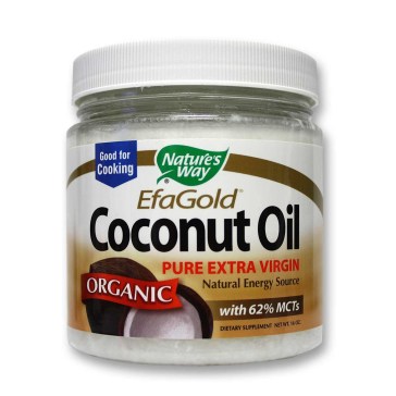 Jar of organic coconut oil