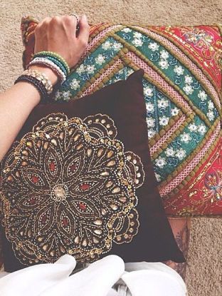 two tribal pillows